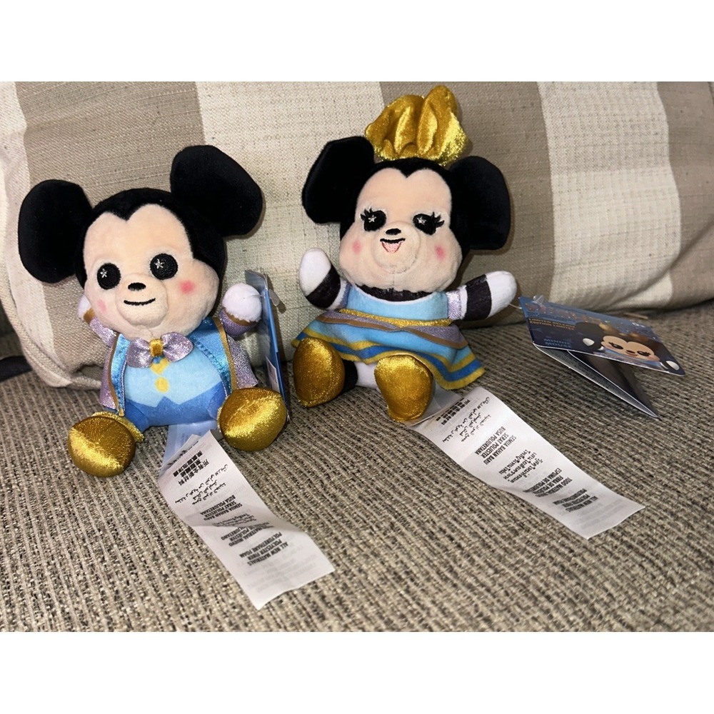 New Walt Disney World 50th Anniversary Wishables Plush Mickey‎ & Minnie Set